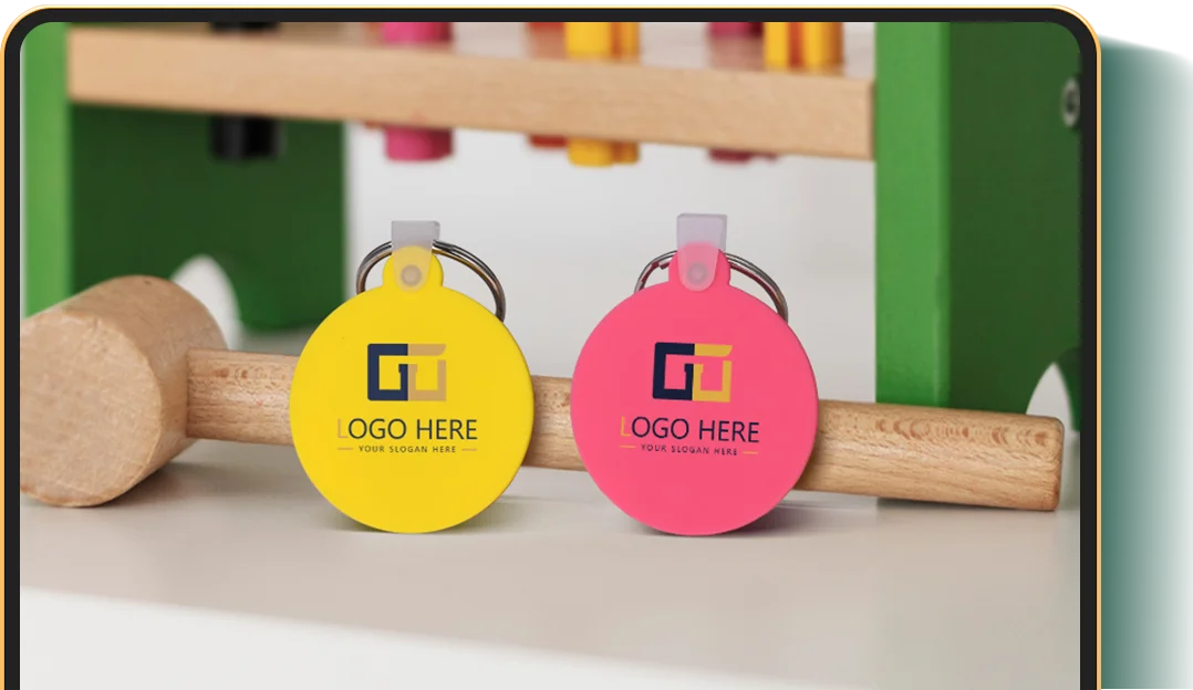 Round Silicone Keychain Group Logo